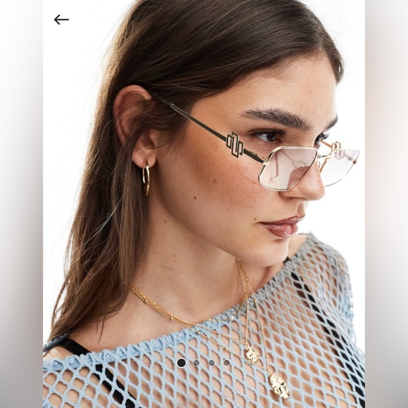 NWT Le Specs metagalactic rectangle sunglasses in purple - Picture 2 of 9